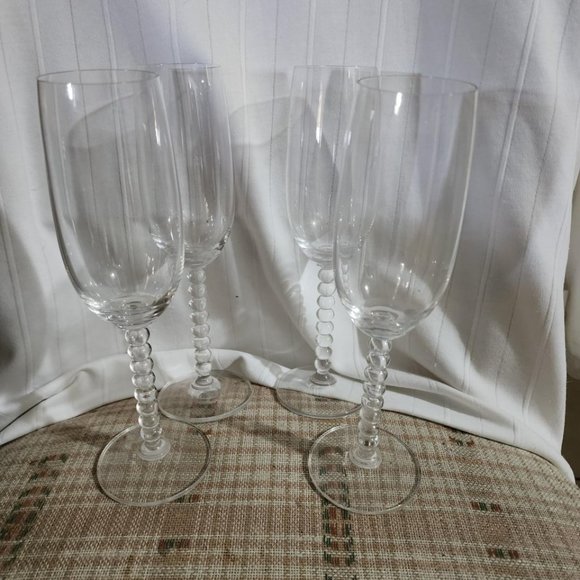 Other - Set of 4 Twisted Stem Flutes